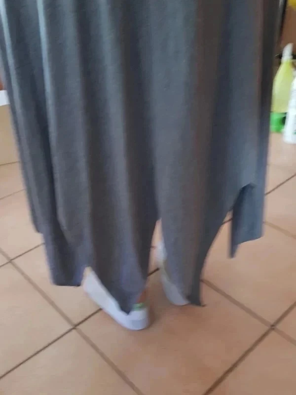 Long grey cotton dress with straps – photo 5